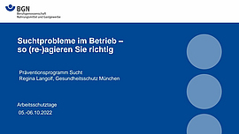 Präsentation Arbeitsschutztagung 2022
