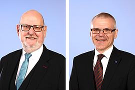 Die Vorsitzenden des BGN-Vorstands Hans-Ulrich Fäth und Dirk Ellinger (v.l.)