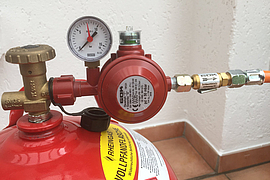Gasflasche mit Druckregelventil