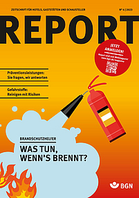 Titelblatt Report N° 4 | 2023 Gastgewerbe