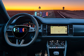 Dashboard eines SUV mit Head-up Display