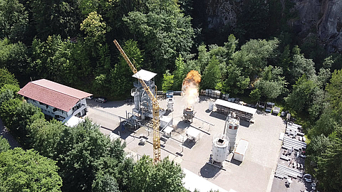 Luftaufnahme  Explosionsversuch Kappelrodeck