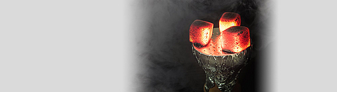 glühende Shishakohle