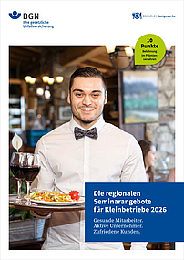 Titelblatt der Seminarbroschüre für Kleinbetriebe im Gastgewerbe 2026