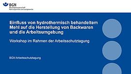 Titelblatt Präsentation Arbeitsschutztagung 2021
