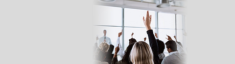 Abstimmung per Handhebung in einer Sitzung