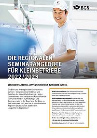 Titelseite: DIE REGIONALEN SEMINARANGEBOTE FÜR KLEINBETRIEBE 2021/2022 - Backgewerbe