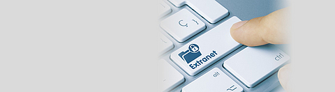 PC Tastatur mit der Beschriftung Extranet auf einer Taste