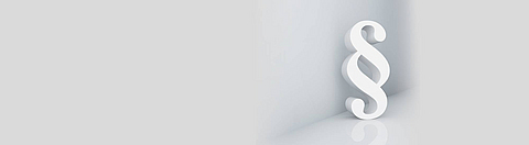 Ein weißes Paragraphenzeichen auf grauem Hintergrund.