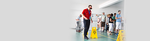 Mitarbeiter bei einem Gesundheitstag